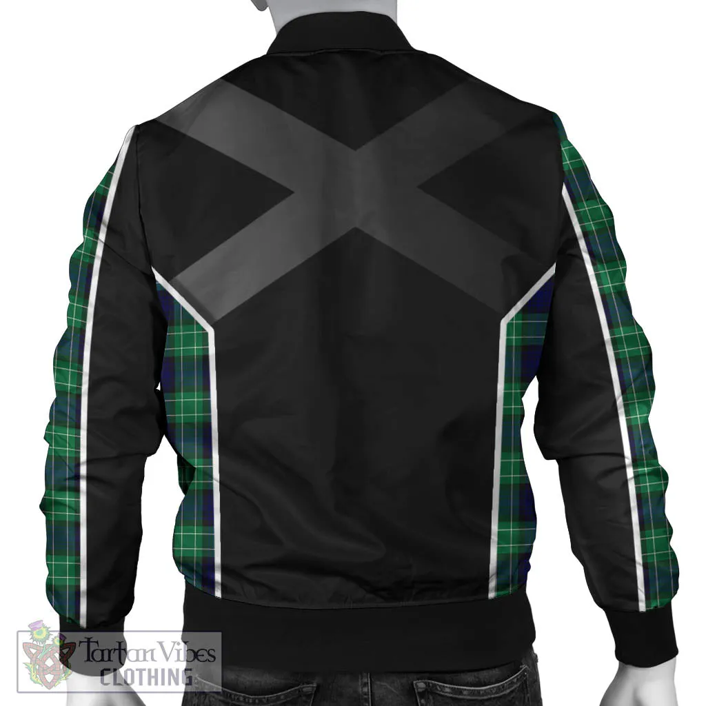 Abercrombie Tartan Bomber Jacket with Family Crest and Scottish Thistle Vibes Sport Style