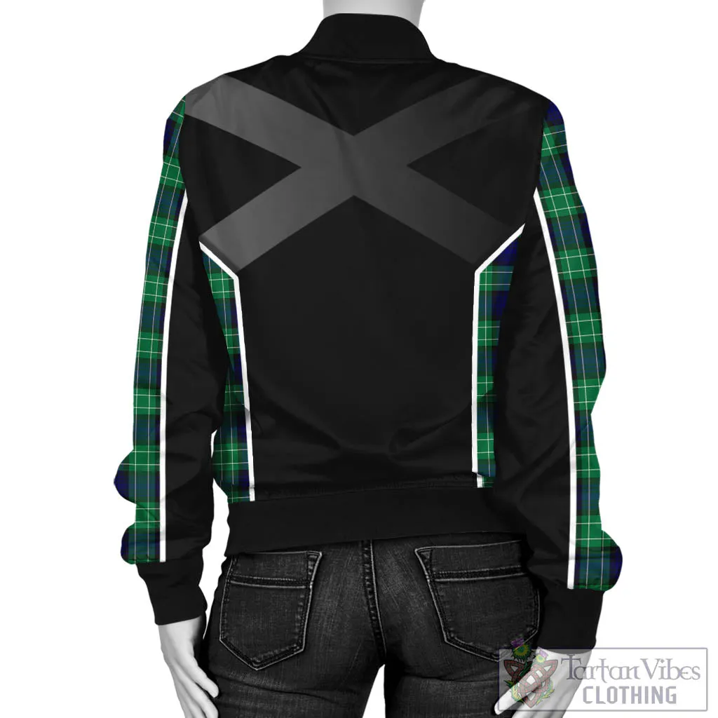 Abercrombie Tartan Bomber Jacket with Family Crest and Scottish Thistle Vibes Sport Style
