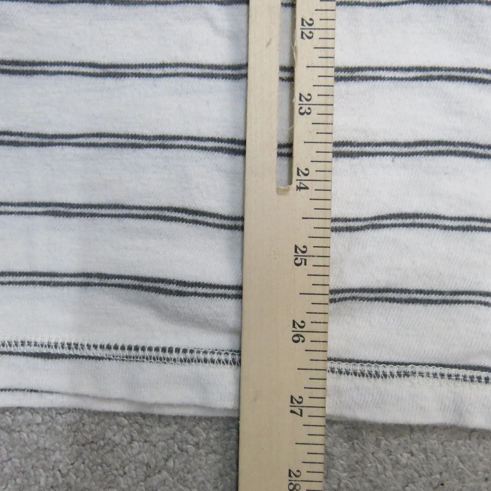 American Eagle Mens Striped Henley T Shirt Long Sleeve Athletics Fit White SZ XL