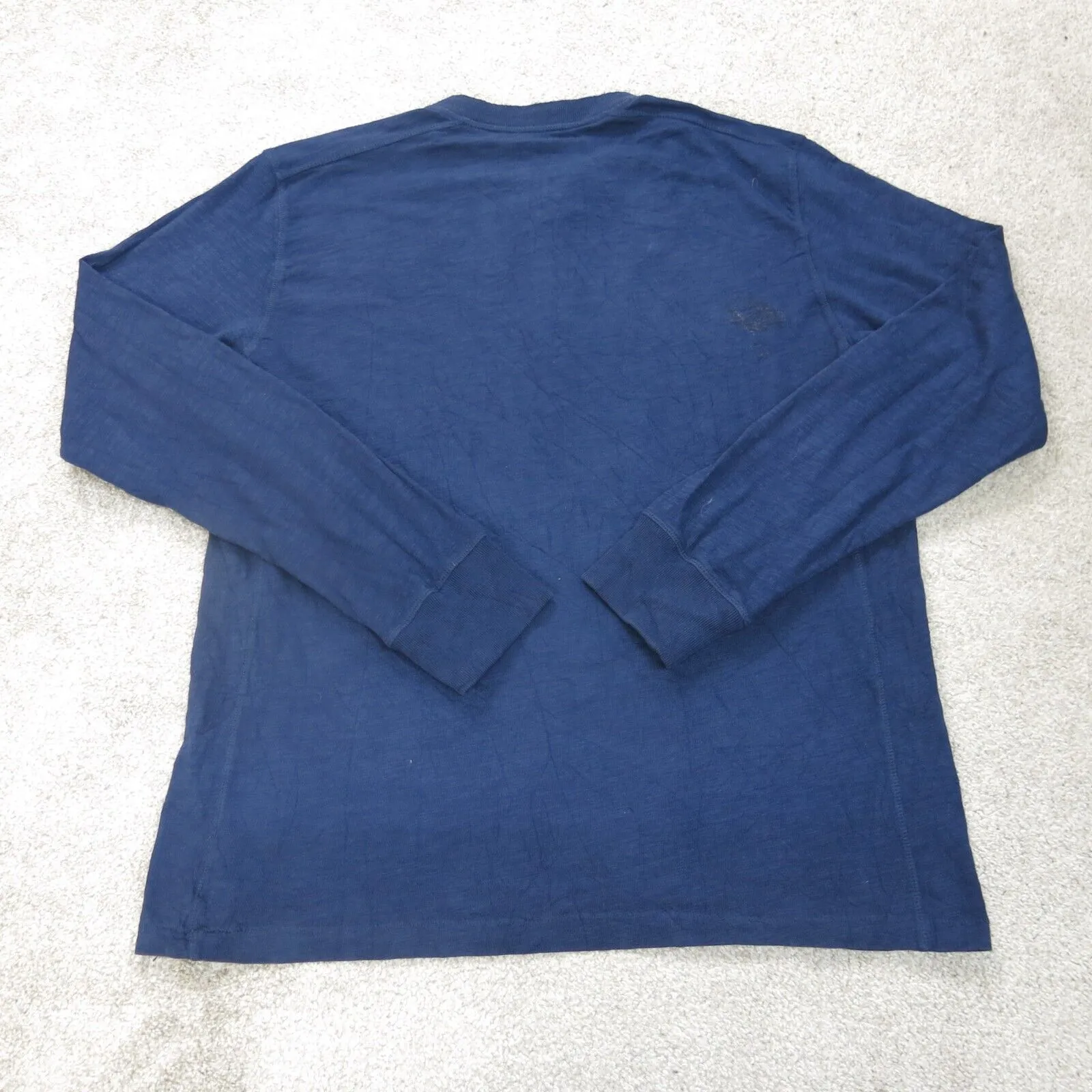 American Eagle Shirt Mens Large Blue Standard Fit Long Sleeve Henley Lightweight