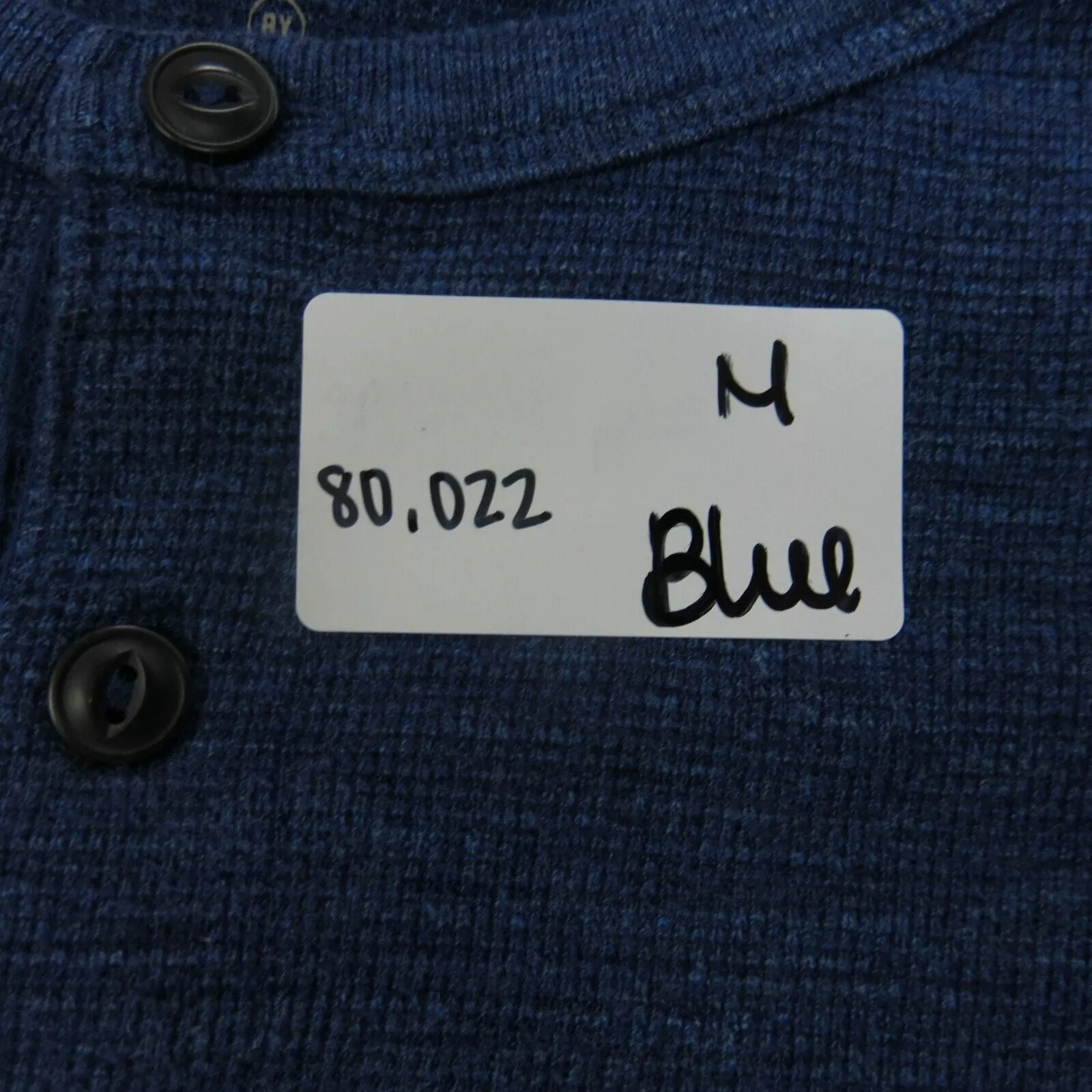 American Eagle Shirt Mens XL Blue Henley Neck Tee Heritage Thermal Classic Fit