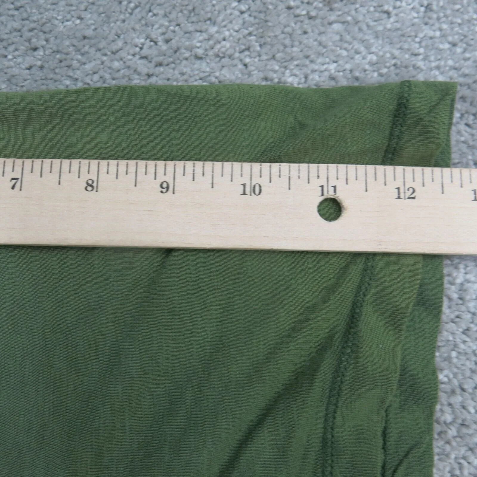 American Eagle Shirt Womens Large Green Traditional Tee Short Sleeve Henley Neck