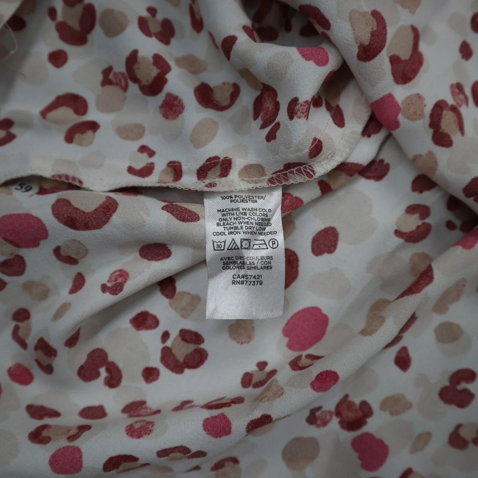 ANN Taylor Womens Shirt Top Henley Neck Long Sleeves Floral White Size Large
