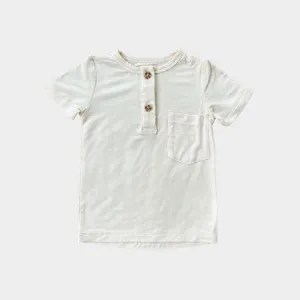 Babysprouts - Short Sleeve Henley Tee - Cream