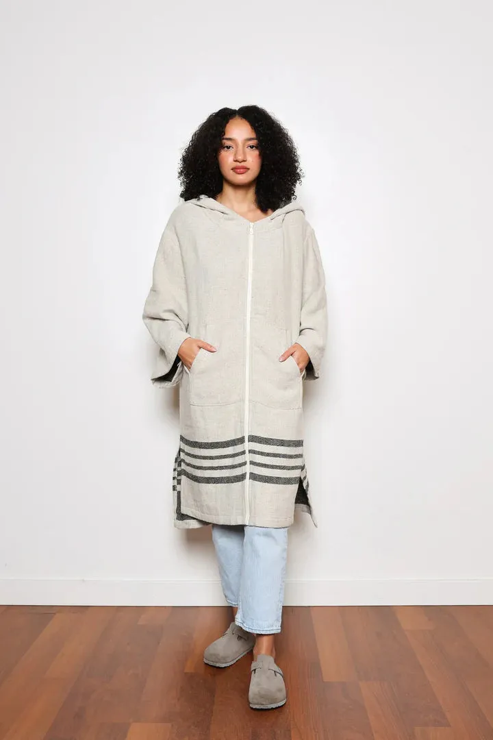 Echo Linen Blend Zip Poncho