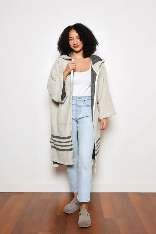 Echo Linen Blend Zip Poncho