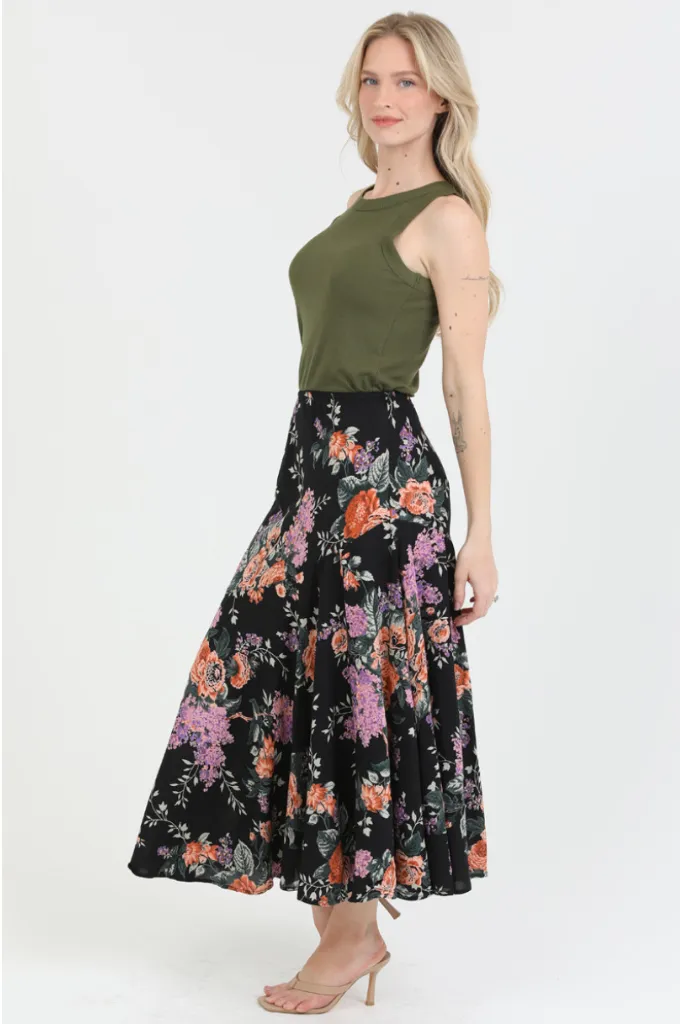Fit and Flair Maxi Skirt
