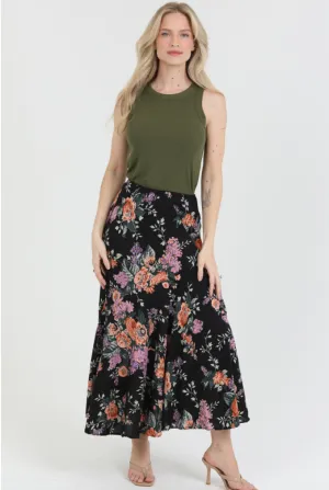 Fit and Flair Maxi Skirt