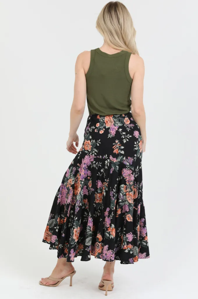 Fit and Flair Maxi Skirt