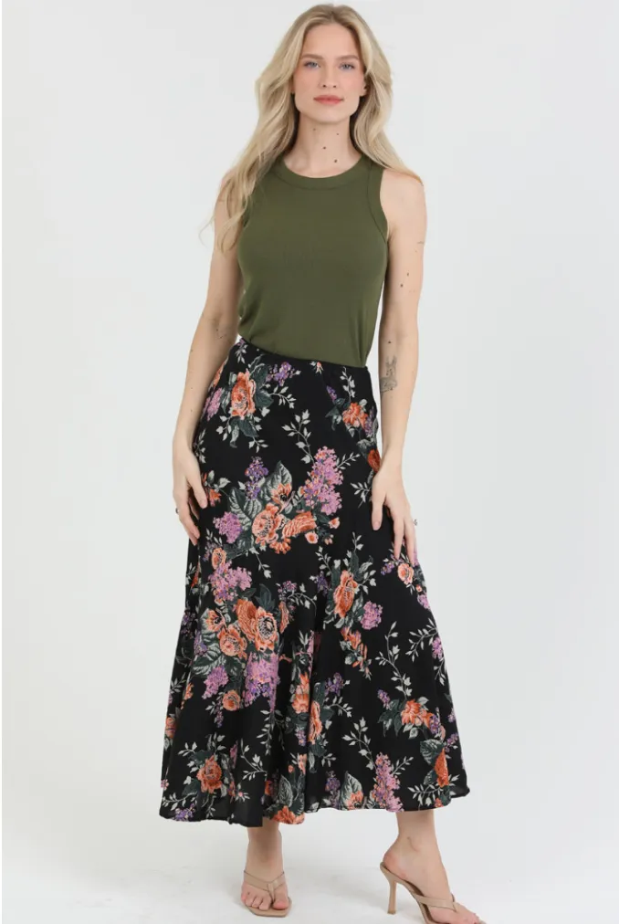 Fit and Flair Maxi Skirt