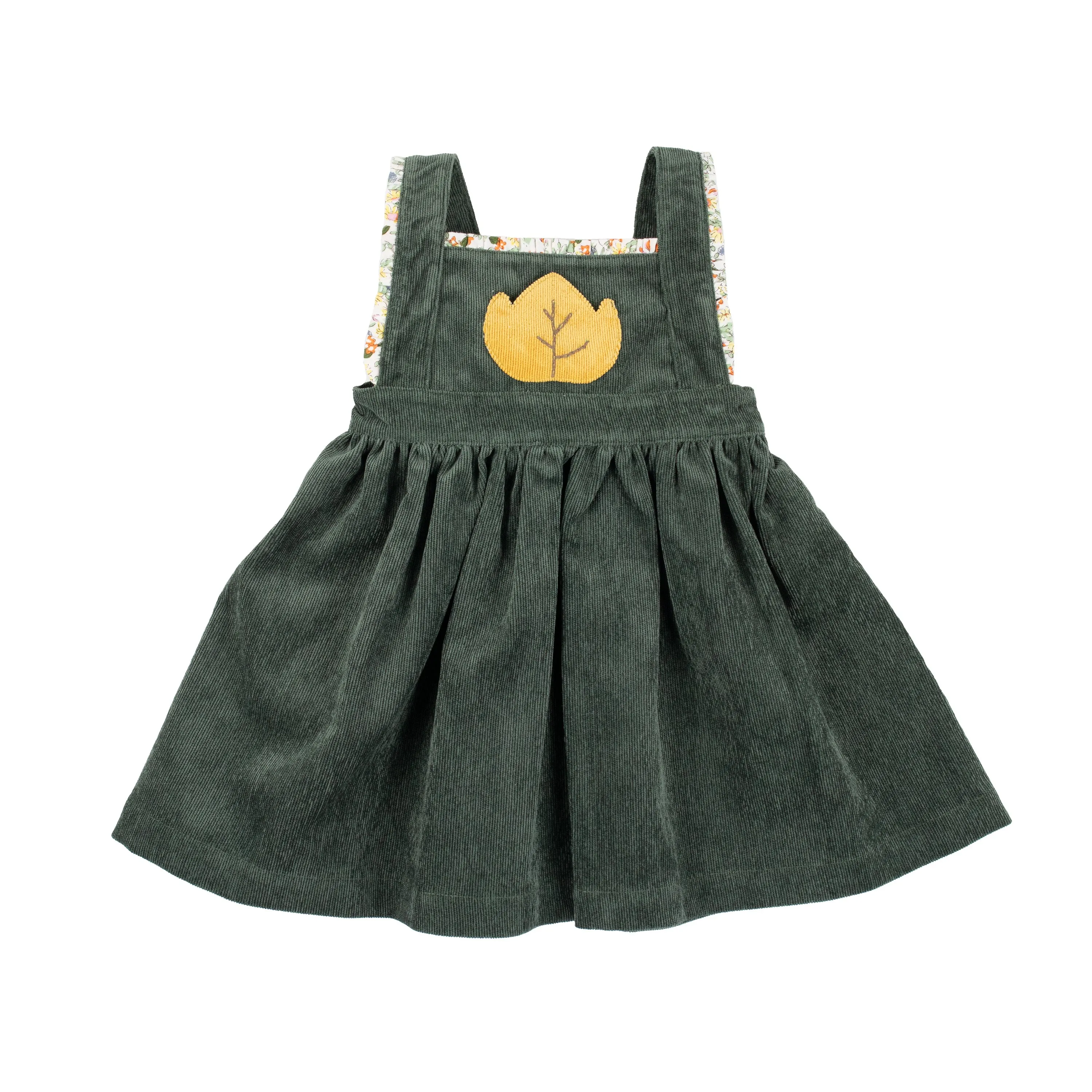 Forest Green Corduroy Pinafore Dress