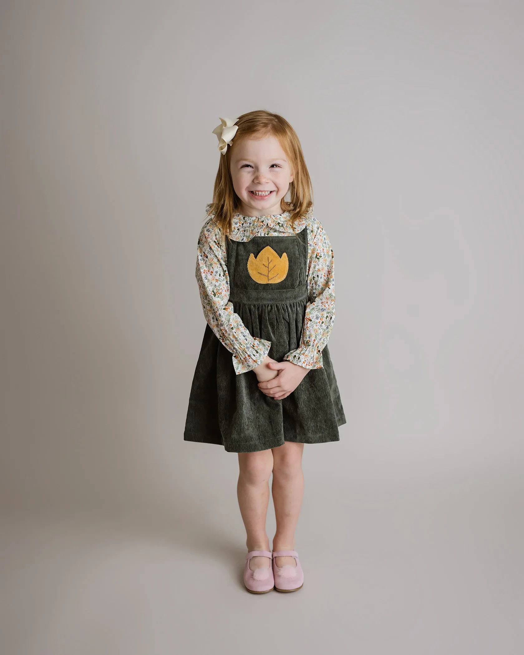 Forest Green Corduroy Pinafore Dress