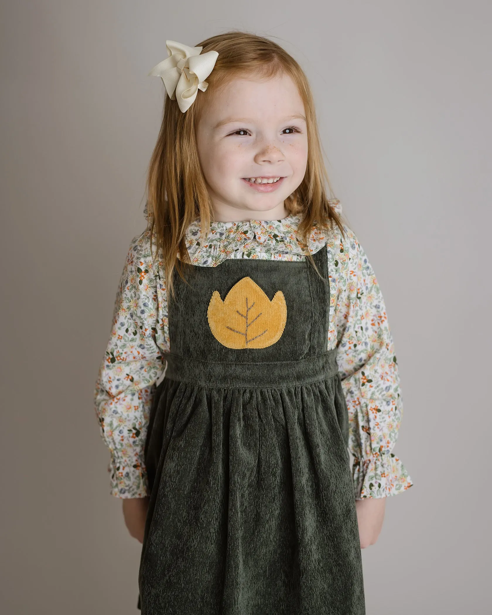 Forest Green Corduroy Pinafore Dress