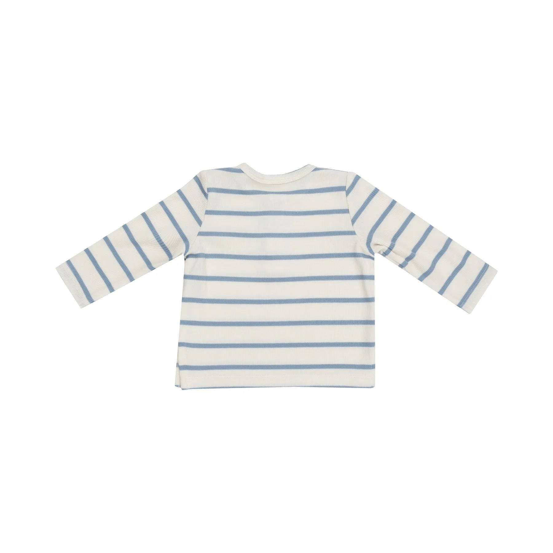 Glacier Lake Ribbed Stripe Long Sleeve Henley Shirt