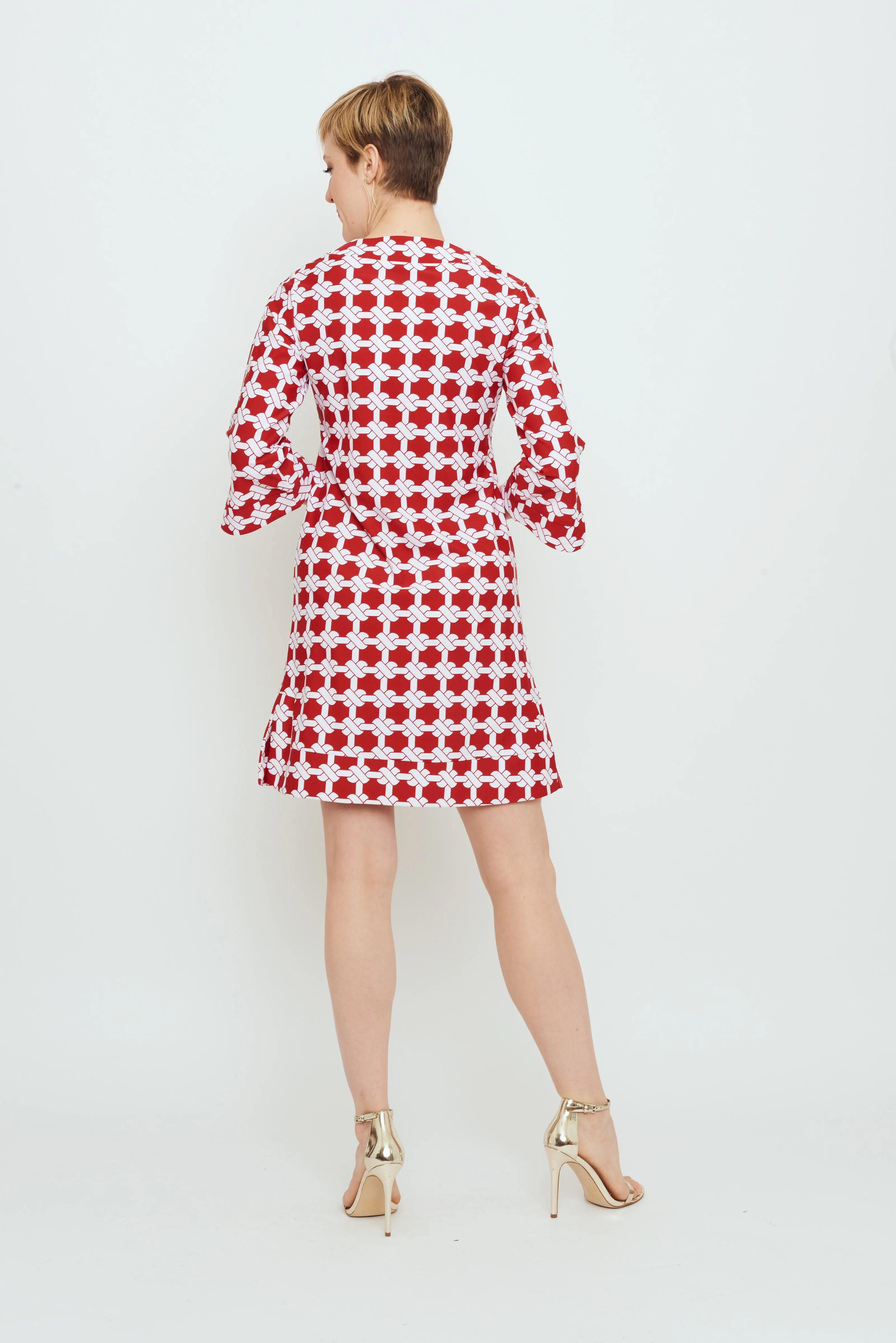 Lakena Tunic Dress in Red Nautical Knots