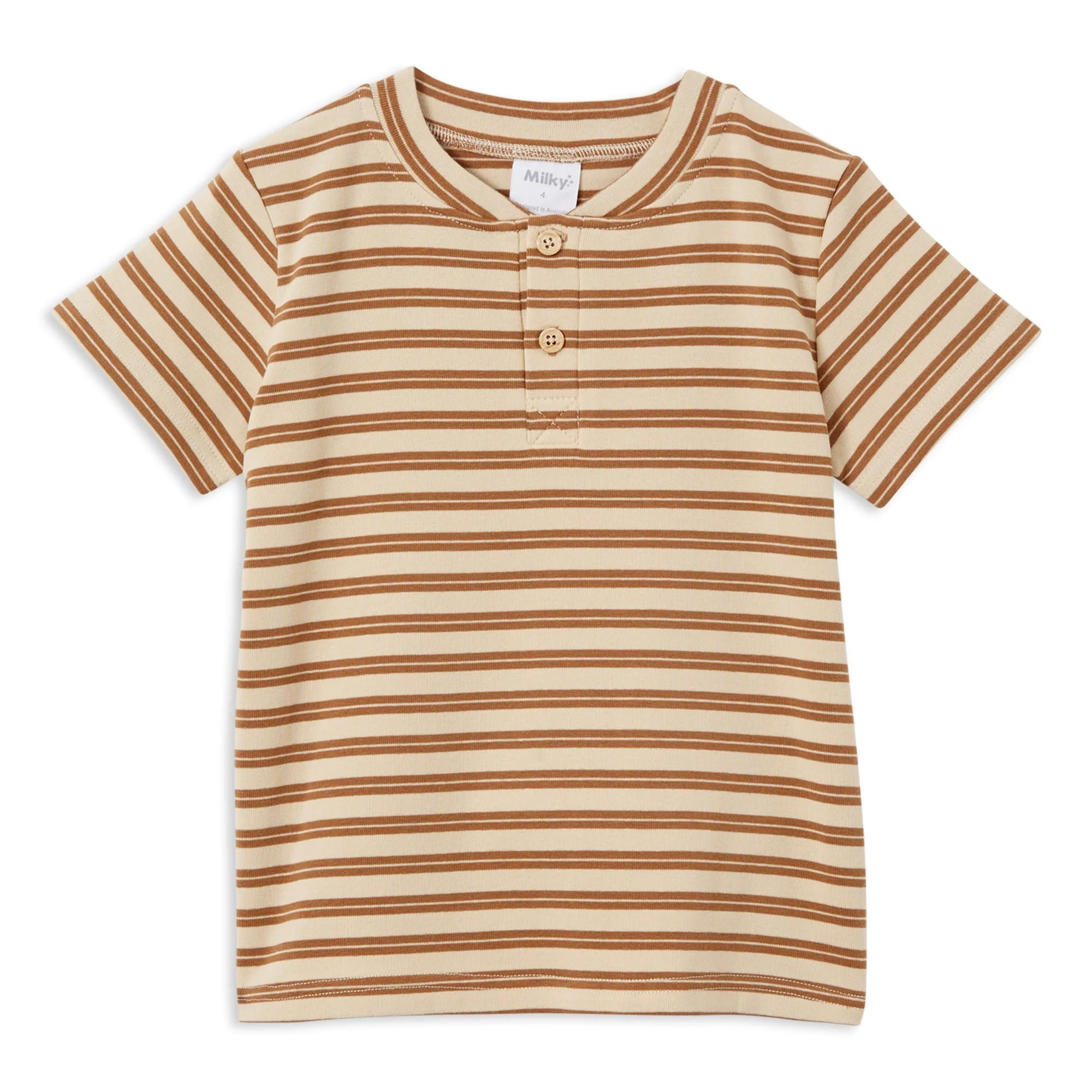 Milky Natural Stripe Henley