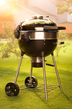 Napoleon 18-Inch Charcoal Kettle Grill - NK18K-LEG-3 - Black, 240in² Cooking Area, Sturdy 4-Leg Design, 7-Inch Wheels