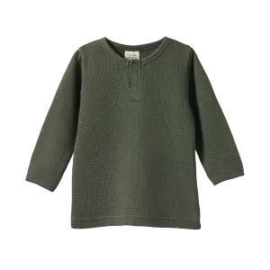 Nature Baby Henley Waffle Tee - Thyme