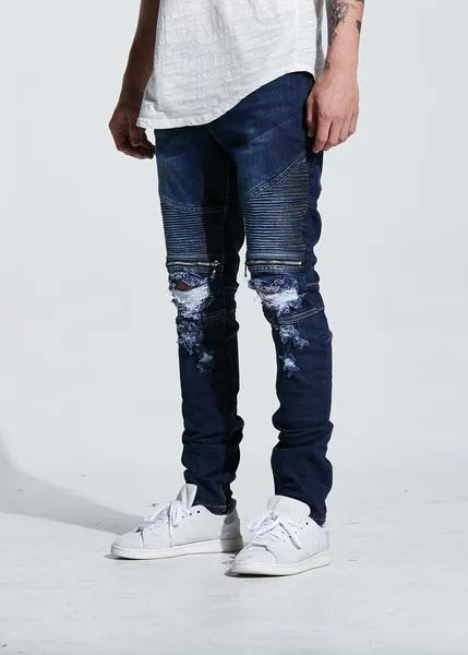 Pete Biker Denim (Indigo Ripped)