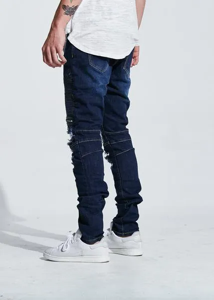 Pete Biker Denim (Indigo Ripped)