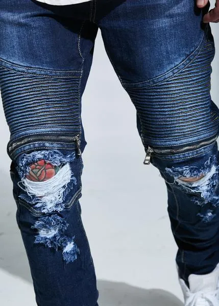 Pete Biker Denim (Indigo Ripped)