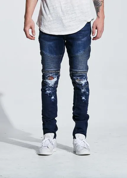 Pete Biker Denim (Indigo Ripped)