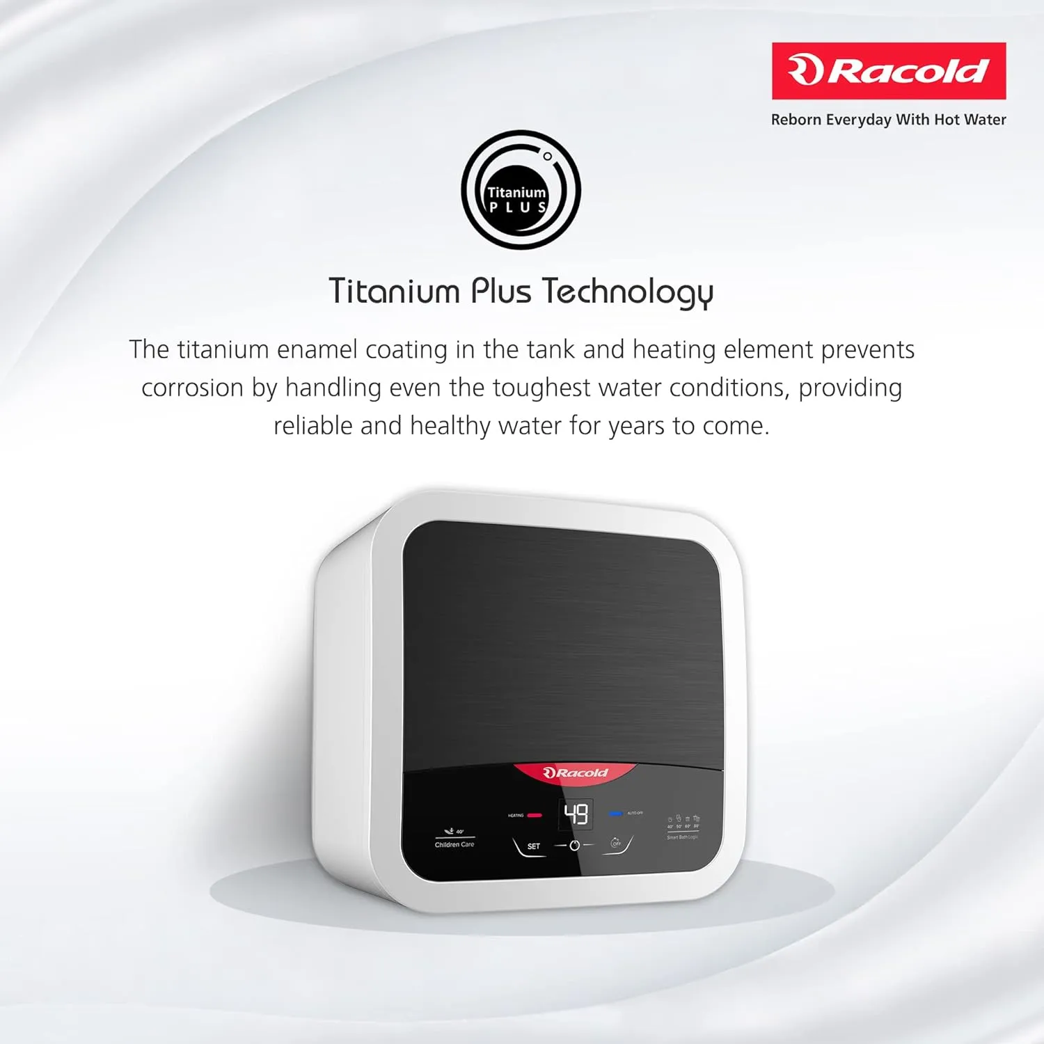 Racold Omnis DG 15L Vertical 5 Star Storage Water Heater (Geyser) | Smart Bath Logic | Touch Control Panel | Silver-Ion Technology | Auto Diagnosis | Free Installation & Pipes | 2kW | Black