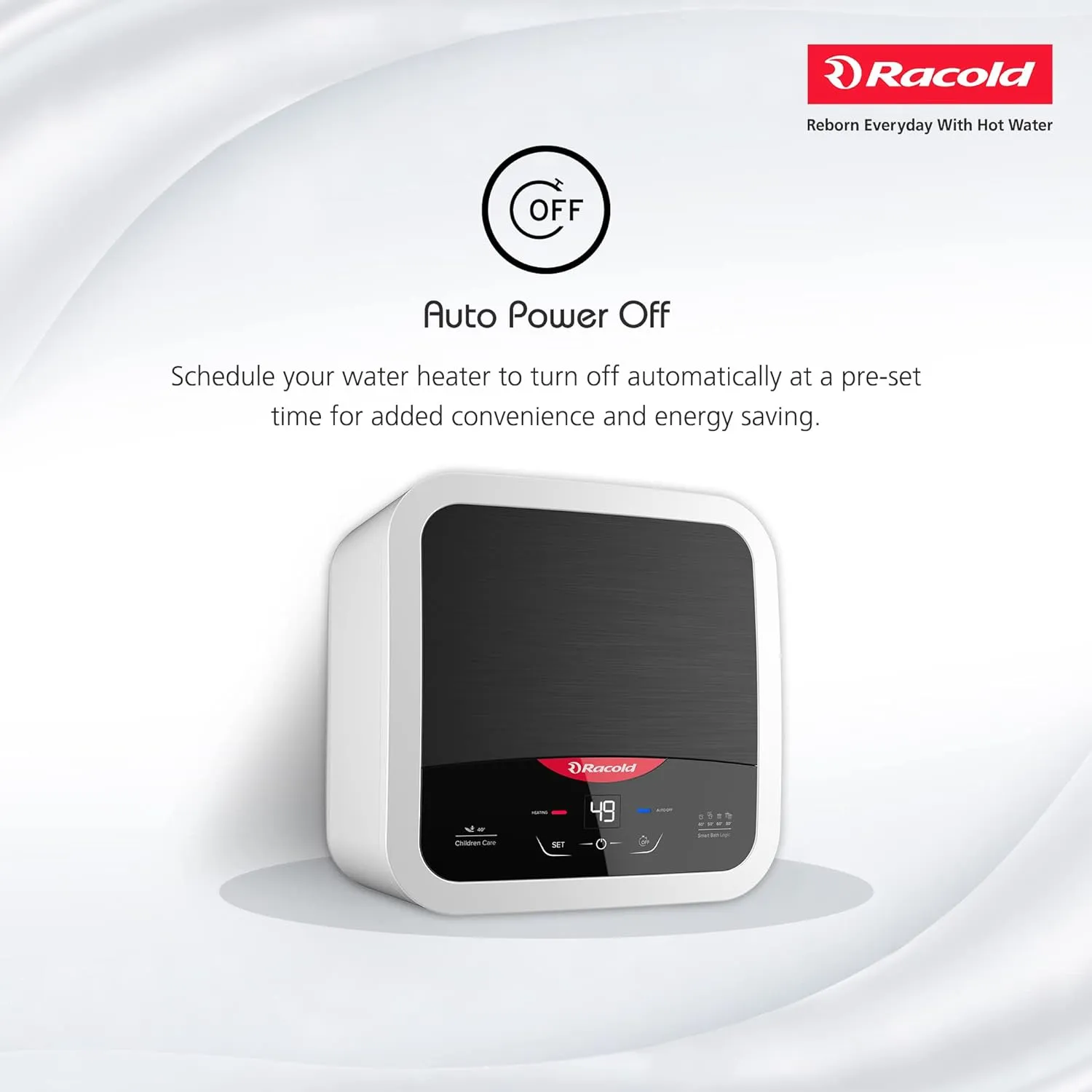 Racold Omnis DG 15L Vertical 5 Star Storage Water Heater (Geyser) | Smart Bath Logic | Touch Control Panel | Silver-Ion Technology | Auto Diagnosis | Free Installation & Pipes | 2kW | Black