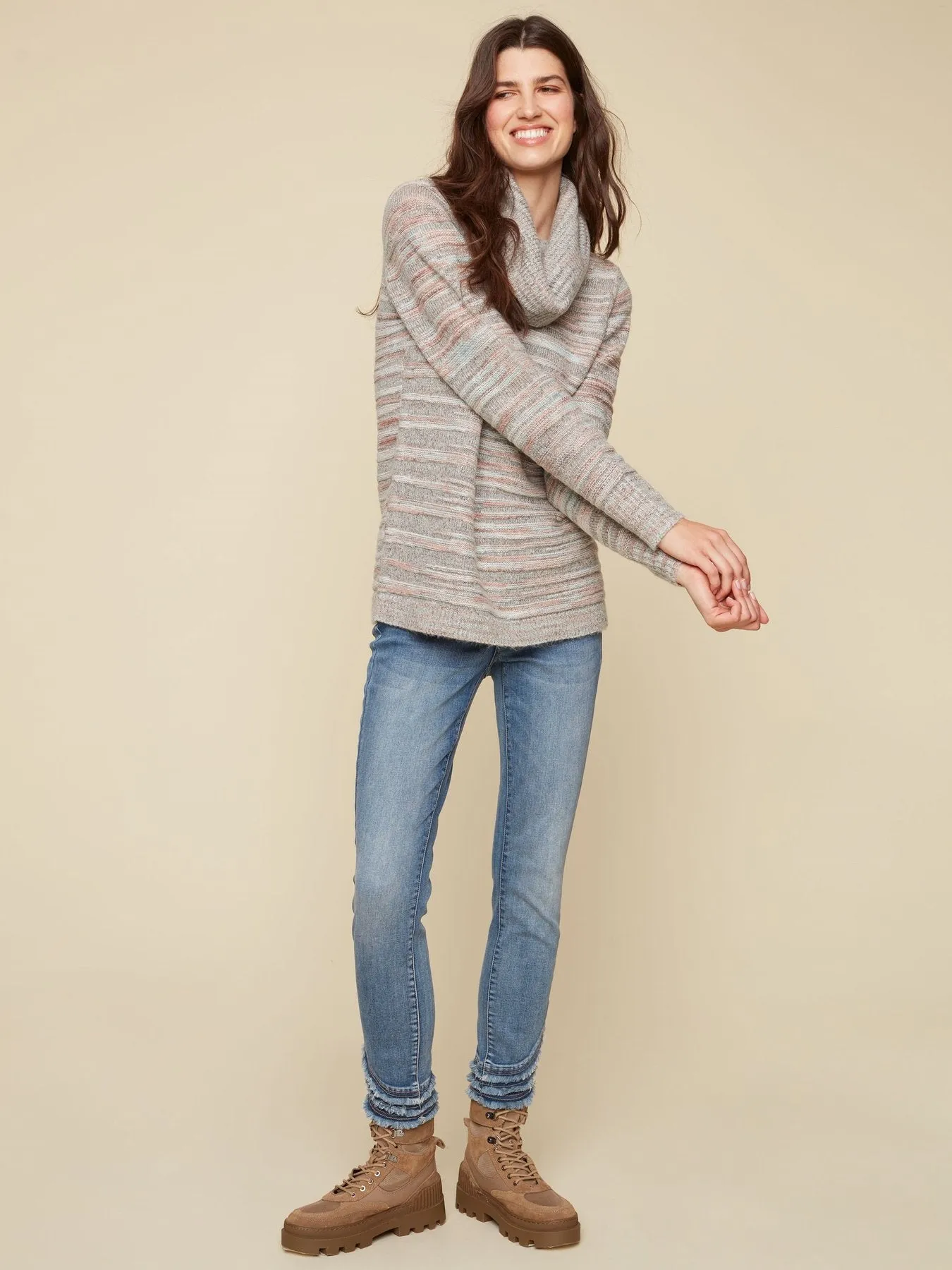 SPACE DYED TUNIC SWEATER