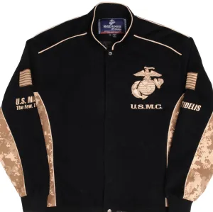 VINTAGE USMC US MARINE CORPS SOUVENIR NASCAR STYLE JACKET SIZE XL