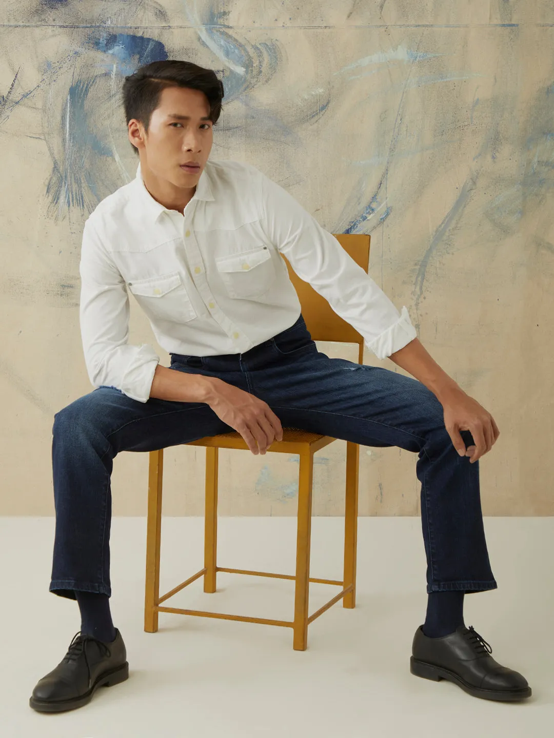 White Plain Denim Shirt